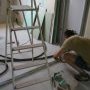 Mise en place des rails de la cloison buanderie / bureau